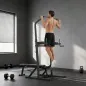 Estación de Musculación Torre de Entrenamiento Altura Ajustable con Barra de Dominadas y Banco Plegable para Fitness en Casa Gim