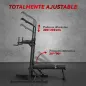 Estación de Musculación Torre de Entrenamiento Altura Ajustable con Barra de Dominadas y Banco Plegable para Fitness en Casa Gim