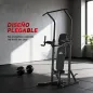 Estación de Musculación Torre de Entrenamiento Altura Ajustable con Barra de Dominadas y Banco Plegable para Fitness en Casa Gim