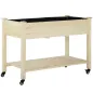 Huerto Urbano Mesa de Cultivo 118x55x83 cm Elevado de Madera con Estante Tela Geotextil Ruedas con Frenos Portátil para Cultivo