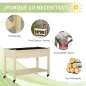 Huerto Urbano Mesa de Cultivo 118x55x83 cm Elevado de Madera con Estante Tela Geotextil Ruedas con Frenos Portátil para Cultivo