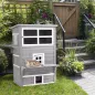 Caseta para Gatos de Madera Exterior Casa Grande para Gatos de 3 Pisos con Múltiples Entradas Ventanas y 2 Plataformas para Terr Caseta para Gatos de Madera Exterior Casa Grande para Gatos de 3 Pisos con Múltiples Entradas Ventanas y 2 Plataformas para Terr