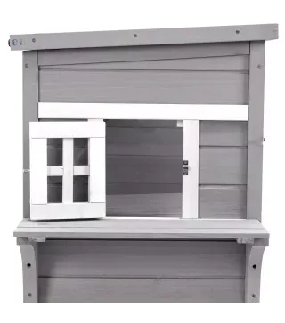 Caseta para Gatos de Madera Exterior Casa Grande para Gatos de 3 Pisos con Múltiples Entradas Ventanas y 2 Plataformas para Terr