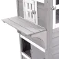 Caseta para Gatos de Madera Exterior Casa Grande para Gatos de 3 Pisos con Múltiples Entradas Ventanas y 2 Plataformas para Terr