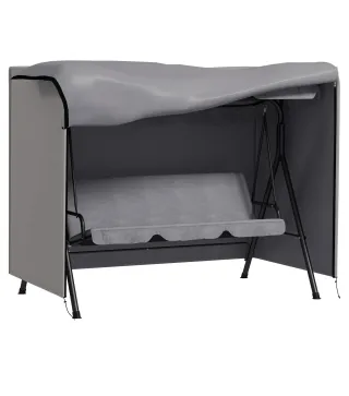 Funda para Balancín de Jardín con Cremallera Cubierta para Muebles de Exterior 205x124x164 cm Gris Claro