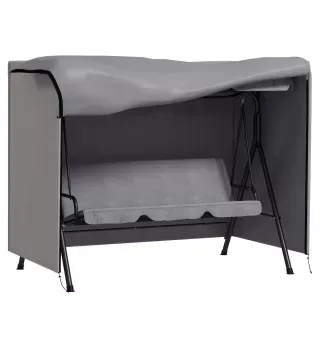 Funda para Balancín de Jardín con Cremallera Cubierta para Muebles de Exterior 205x124x164 cm Gris Claro