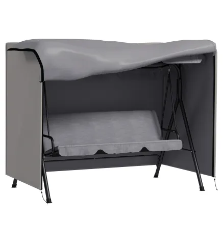 Funda para Balancín de Jardín con Cremallera Cubierta para Muebles de Exterior 205x124x164 cm Gris Claro