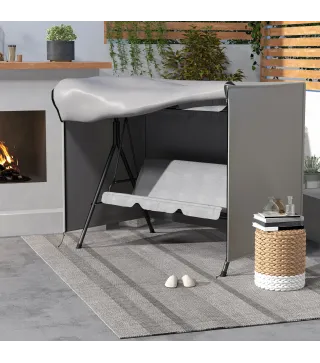 Funda para Balancín de Jardín con Cremallera Cubierta para Muebles de Exterior 205x124x164 cm Gris Claro