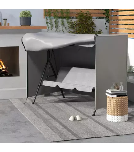 Funda para Balancín de Jardín con Cremallera Cubierta para Muebles de Exterior 205x124x164 cm Gris Claro
