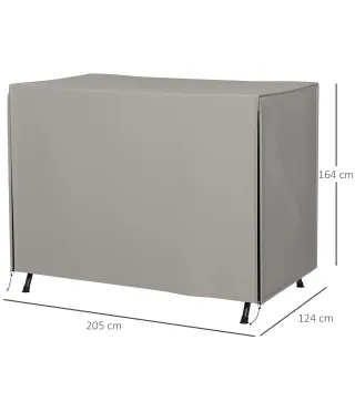 Funda para Balancín de Jardín con Cremallera Cubierta para Muebles de Exterior 205x124x164 cm Gris Claro