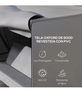 Funda para Balancín de Jardín con Cremallera Cubierta para Muebles de Exterior 205x124x164 cm Gris Claro