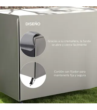 Funda para Balancín de Jardín con Cremallera Cubierta para Muebles de Exterior 205x124x164 cm Gris Claro