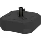 Base para Sombrilla Cuadrada Soporte de Parasol de Postes Ø38 mm Ø48 mm Rellenable de Arena 25 kg o Agua 20 kg Negro