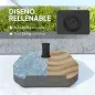 Base para Sombrilla Cuadrada Soporte de Parasol de Postes Ø38 mm Ø48 mm Rellenable de Arena 25 kg o Agua 20 kg Negro