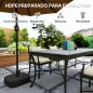 Base para Sombrilla Cuadrada Soporte de Parasol de Postes Ø38 mm Ø48 mm Rellenable de Arena 25 kg o Agua 20 kg Negro