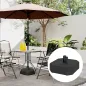 Base para Sombrilla Cuadrada Soporte de Parasol de Postes Ø38 mm Ø48 mm Rellenable de Arena 25 kg o Agua 20 kg Negro