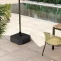 Base para Sombrilla Cuadrada Soporte de Parasol de Postes Ø38 mm Ø48 mm Rellenable de Arena 25 kg o Agua 20 kg Negro