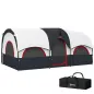 Tienda de Campaña Familiar para 4 Personas Impermeable con Dormitorios Independientes 435x251x195 cm Gris y Blanco Tienda de Campaña Familiar para 4 Personas Impermeable con Dormitorios Independientes 435x251x195 cm Gris y Blanco