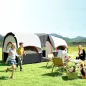 Tienda de Campaña Familiar para 4-6 Personas Impermeable con Dormitorios Independientes 435x251x195 cm Gris y Blanco
