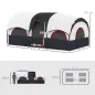 Tienda de Campaña Familiar para 4 Personas Impermeable con Dormitorios Independientes 435x251x195 cm Gris y Blanco Tienda de Campaña Familiar para 4 Personas Impermeable con Dormitorios Independientes 435x251x195 cm Gris y Blanco