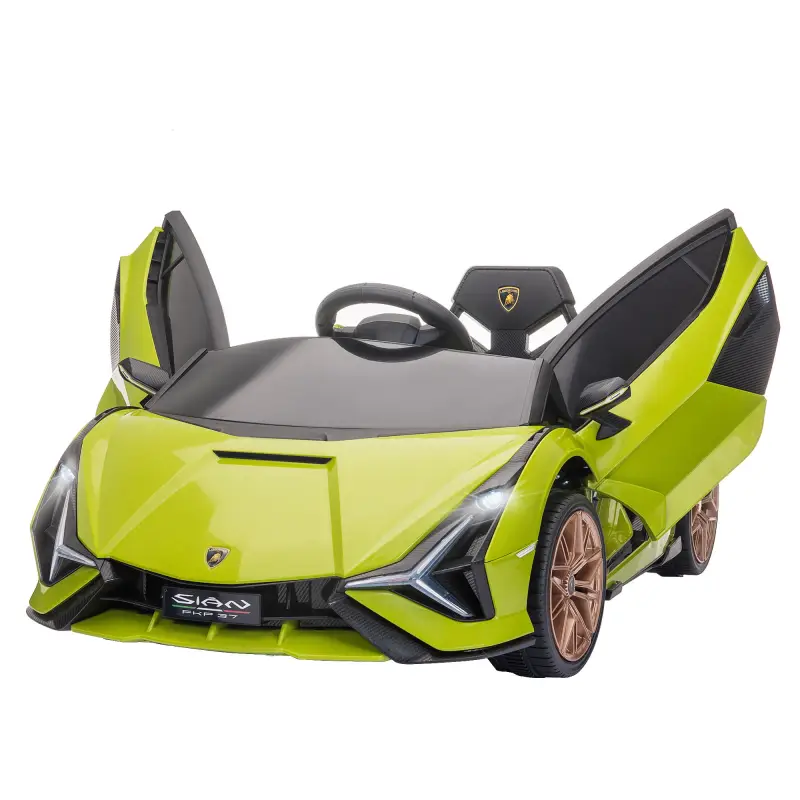 Coche Eléctrico para Niños de +3 Años Lamborghini SIAN Coche de Batería 12V con Mando a Distancia Apertura de Puerta Música MP3