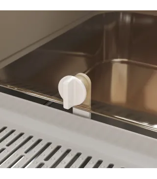 Arenero para Gatos de Acero Inoxidable XXL con Tapa Abatible Laterales Altos Entrada Superior Pala Gris