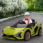 Coche Eléctrico para Niños de +3 Años Lamborghini SIAN Coche de Batería 12V con Mando a Distancia Apertura de Puerta Música MP3