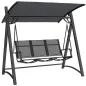 Columpio de Jardín de 3 Plazas con Techo Ajustable UPF50+ Asiento Transpirable Carga 360 kg 188x130x183 cm Gris