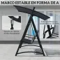Columpio de Jardín de 3 Plazas con Techo Ajustable UPF50+ Asiento Transpirable Carga 360 kg 188x130x183 cm Gris