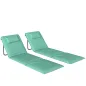 Conjunto de 2 Esterillas de Playa Plegable con Respaldo Ajustable Reposacabezas Acolchado 146x50x2 cm Verde
