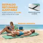 Conjunto de 2 Esterillas de Playa Plegable con Respaldo Ajustable Reposacabezas Acolchado 146x50x2 cm Verde