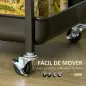 Carro de Cocina con Ruedas Carrito Auxiliar con Estantes de 3 Niveles Hoja Abatible y 2 Portavasos Multiusos para Comedor 118x36