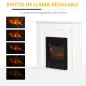 Chimenea Eléctrica Decorativa con 2 Configuraciones de Calor Temporizador y Llama Regulable 102x30x95cm Blanco Chimenea Eléctrica Decorativa con 2 Configuraciones de Calor Temporizador y Llama Regulable 102x30x95cm Blanco