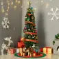 Árbol de Navidad Artificial Estrecho 150 cm con 294 Ramas y Base Desmontable Fácil de Montar Verde