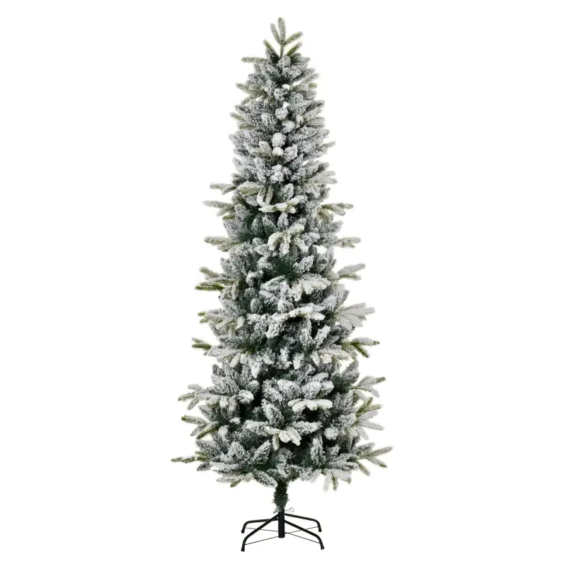 Árbol de Navidad Nevado 210 cm Árbol de Navidad Artificial con 784 Puntas de Rama Ignífugas y Soporte de Acero Decoración Navide