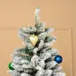 Árbol de Navidad Nevado 210 cm Árbol de Navidad Artificial con 784 Puntas de Rama Ignífugas y Soporte de Acero Decoración Navide