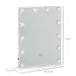 Espejo de Maquillaje Estilo Hollywood Espejo de Tocador Táctil con 12 Luces LED Ajustables 41,5x13,5x51 cm Blanco