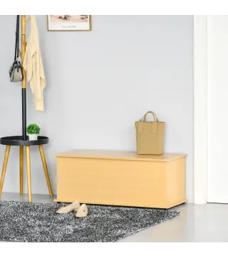 Baúl de Almacenamiento de Madera Taburete para Almacenaje con Tapa para Dormitorio Salón Carga Max. 120 kg 100x40x40 cm