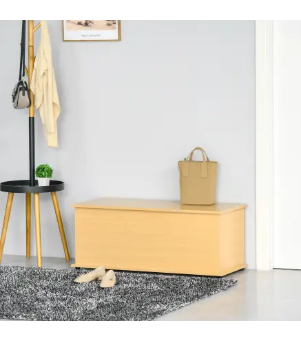 Baúl de Almacenaje, Banco de Almacenaje 100x40x40 cm, con Bisagra de Seguridad, Estilo Moderno, para Pasillo, Dormitorio, Salón,