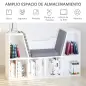 Estantería Librería con Asiento 6 Cubo Librería Original Infantil Zapatero con Cojín Estante con Banco Multiusos 102x30x61cm