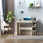 Mesa de Escritorio 2 en 1 con Estante de 3 Niveles Gran Superficie Espacio Almacenaje Amplio Mesa de Oficina Dormitorio Estudio