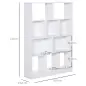 Estantería Librería de 4 Niveles con 10 Compartimentos Estantes de Almacenaje Multiusos 100x23,8x140 cm Blanco