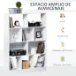 Estantería Librería de 4 Niveles con 10 Compartimentos Estantes de Almacenaje Multiusos 100x23,8x140 cm Blanco