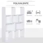Estantería Librería de 4 Niveles con 10 Compartimentos Estantes de Almacenaje Multiusos 100x23,8x140 cm Blanco