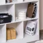 Estantería Librería de 4 Niveles con 10 Compartimentos Estantes de Almacenaje Multiusos 100x23,8x140 cm Blanco