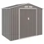 Caseta de Jardín 213x130x185 cm Cobertizo Metálico de Exterior para Almacenamiento de Herramientas Gris Caseta de Jardín 213x130x185 cm Cobertizo Metálico de Exterior para Almacenamiento de Herramientas Gris