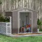 Caseta de Jardín 213x130x185 cm Cobertizo Metálico de Exterior para Almacenamiento de Herramientas Gris