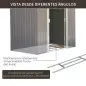 Caseta de Jardín 213x130x185 cm Cobertizo Metálico de Exterior para Almacenamiento de Herramientas Gris