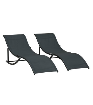 Set de 2 Tumbonas Plegables
