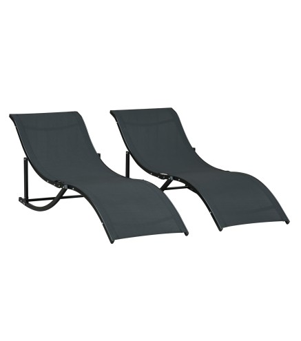 Set de 2 Tumbonas Plegables